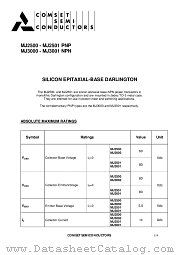 MJ2501 datasheet pdf Comset Semiconductors