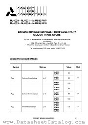 MJ4035 datasheet pdf Comset Semiconductors