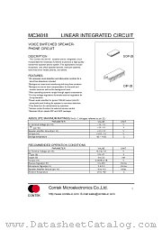 MC34018 datasheet pdf Contek Microelectronics