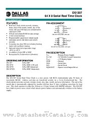 DS1307 datasheet pdf Dallas Semiconductor