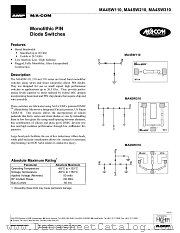 MA4SW110 datasheet pdf MA-Com