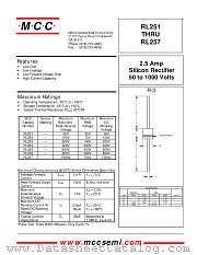 RL255 datasheet pdf MCC