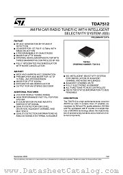 TDA7512 datasheet pdf SGS Thomson Microelectronics