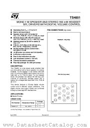 TS4851IJT datasheet pdf SGS Thomson Microelectronics