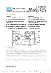 CMX602B datasheet pdf CML