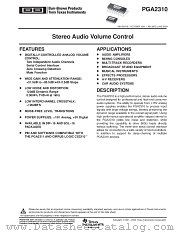 PGA2310 datasheet pdf Burr Brown