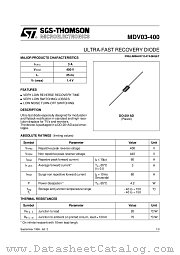 MDV03-400 datasheet pdf ST Microelectronics