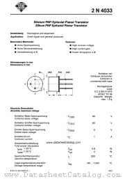 2N4033 datasheet pdf AEG-TELEFUNKEN