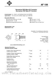 AF106 datasheet pdf AEG-TELEFUNKEN