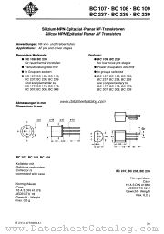 BC109 datasheet pdf AEG-TELEFUNKEN