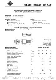 BC548 datasheet pdf AEG-TELEFUNKEN