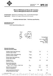 BFS20 datasheet pdf AEG-TELEFUNKEN