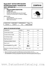 ZUMT618 datasheet pdf Diodes