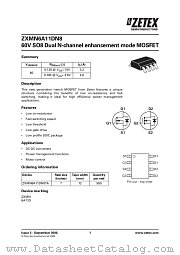 ZXMN6A11DN8 datasheet pdf Diodes