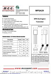 MPSA29 datasheet pdf Micro Commercial Components