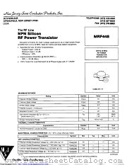 MRF448 datasheet pdf New Jersey Semiconductor